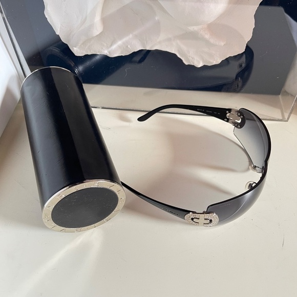 Bvlgari gradient shield sunglasses with crystal-embellished main image 6